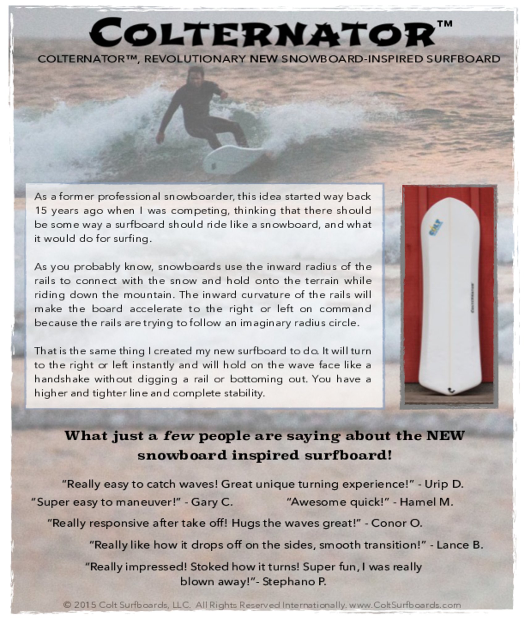 About_Colternator_Surfboards_surboards_tab_© 2015 Colt Surfboards LLC All rights reserved internationally